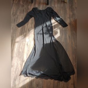 Blackheart - L - Sheer & Lace Dress / Lingerie - Black - Dark - Style - Sexy